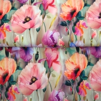 25854-14WV  "romantic poppy flower " woven viscose