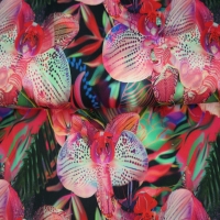 25704-11CS ''Orchid Jungle'' print satin