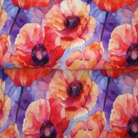 25855-14WV  "Into The Poppy Fields " woven viscose