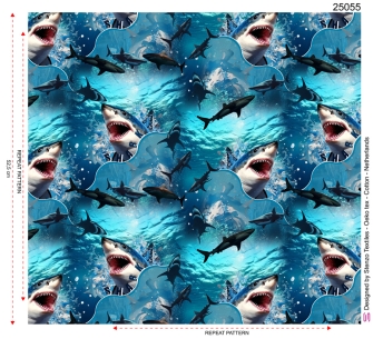 25055 "Great White Allover'' print