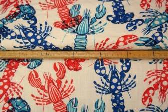 25313-02LI "Mr & Mrs Lobster" printed linen