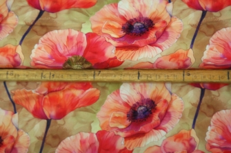 25855-22WV  "Into The Poppy Fields" woven viscose