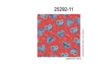 25292-11 ''Jeans Hearts'' print