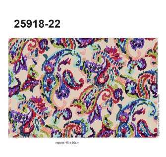 25918-22 ''Paisley Waterpaint'' print