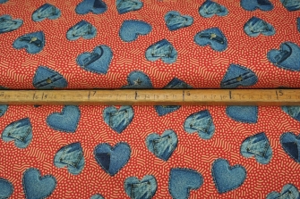 25292-11 ''Jeans Hearts'' print