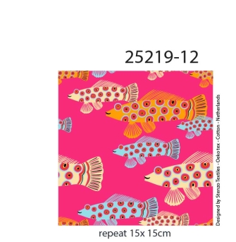 25219-12 ''Dotted Fish'' print