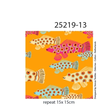 25219-13 ''Dotted Fish'' print