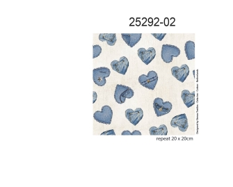 25292-02 ''Jeans Hearts'' print