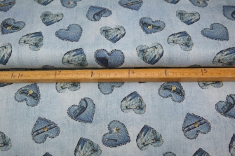 25292-09 ''Jeans Hearts'' print