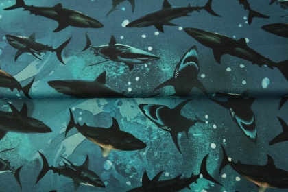 25056 "Sharks Allover'' print