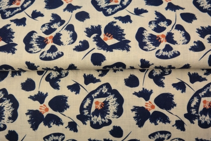 25311-22LI "roses are blue" printed linen