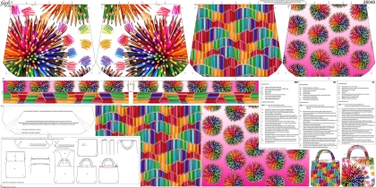 25045 ''Pencil Explosion'' Kids Bag panel