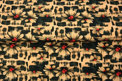 25307-11LI "sophisticated flowers " printed linen