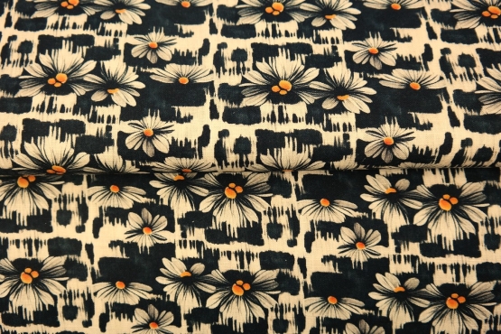 25307-02LI "sophisticated flowers " printed linen