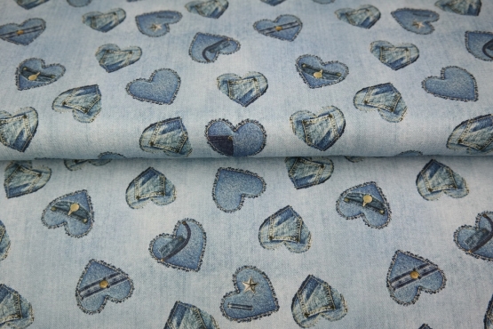 25292-09 ''Jeans Hearts'' print