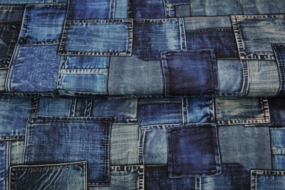 25936-09 ''Denim Patches'' print